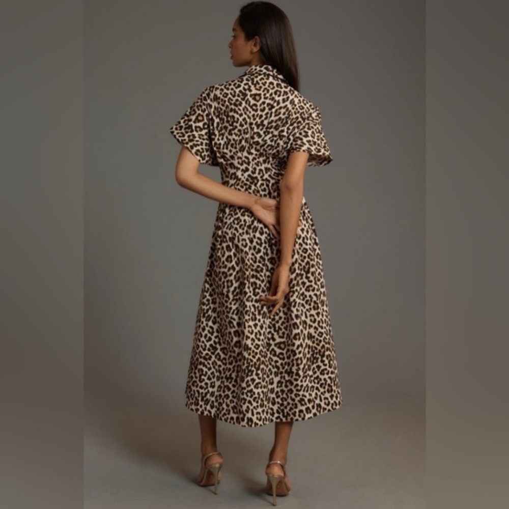 Anthropologie Exquise Tobie Animal Print Maxi Dress Pockets - Picture 2 of 15